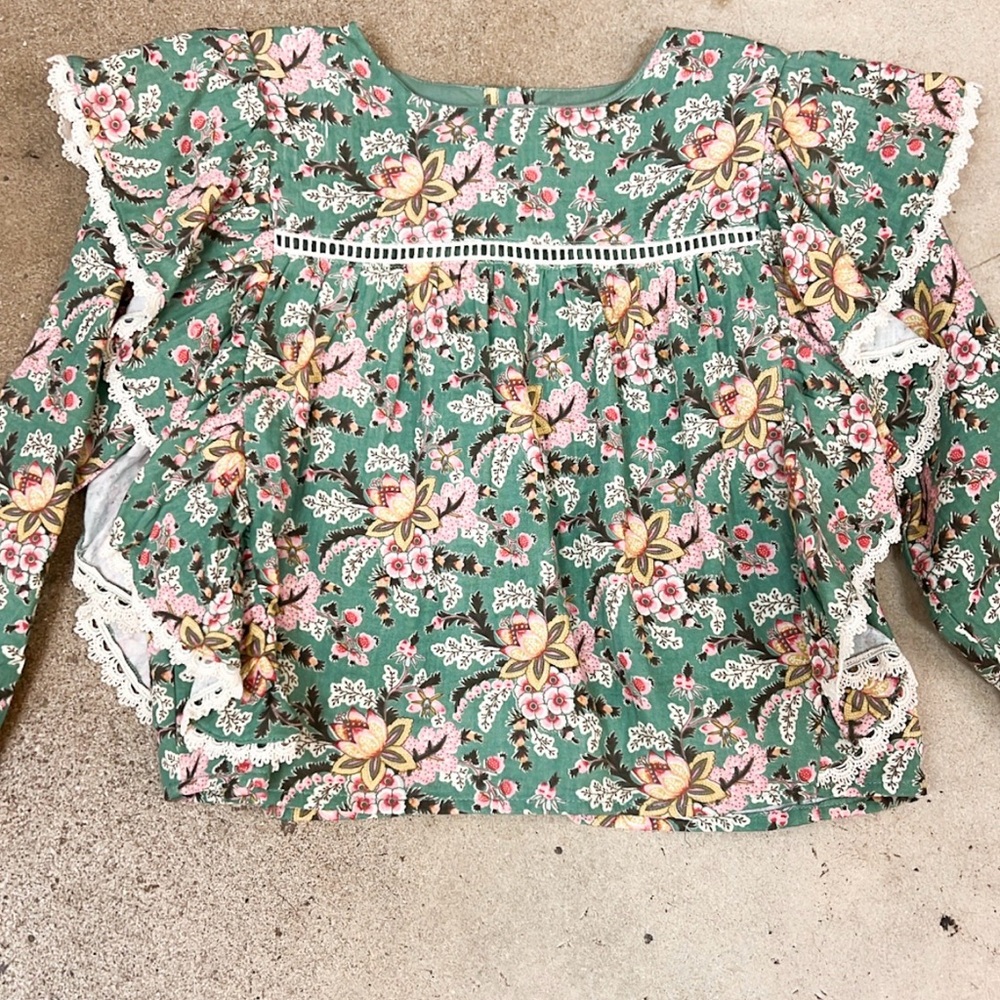 Louise Misha French Flowers Long Sleeve Blouse